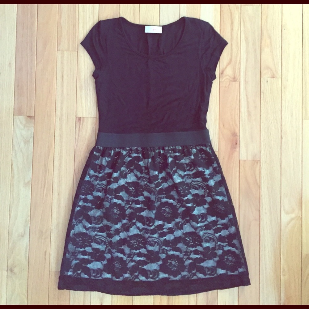 Aqua tshirt/lace dress