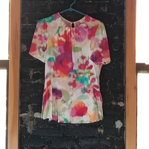 Kate Spade Peplum Watercolor Blouse