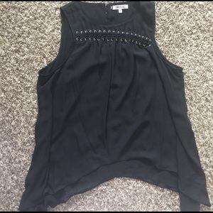 Jennifer Lopez Sleeveless Black lace-up top