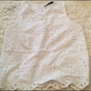 White lace tank