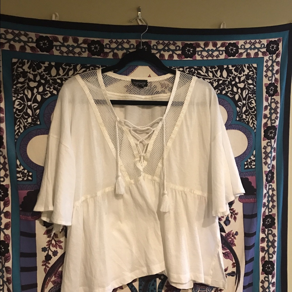 TOPSHOP Flowy crochet Top