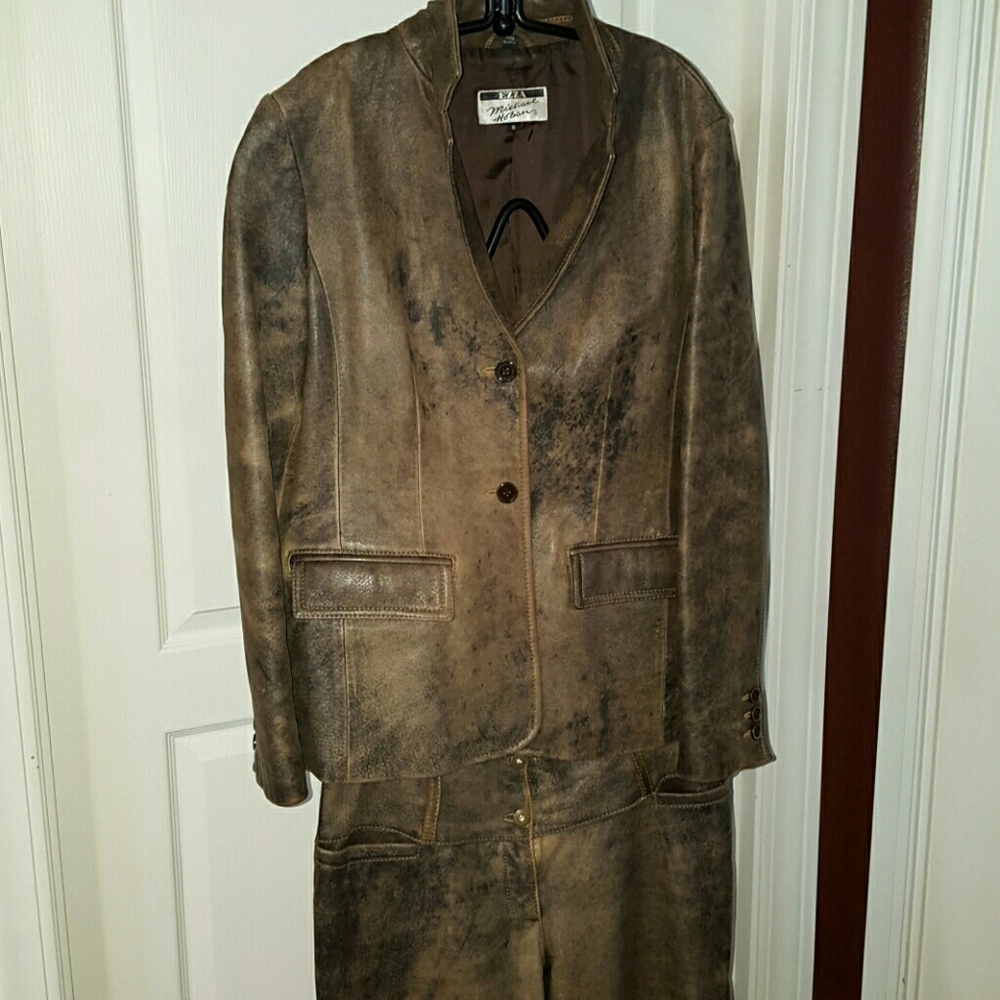 Leather , EZZA pants & jacket