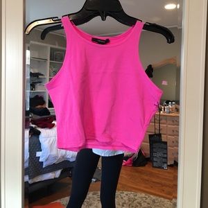 Bright pink crop top