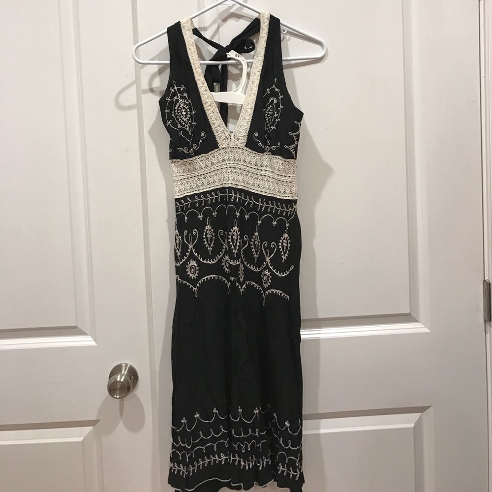 Vintage Embroidered Halter Dress