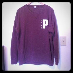 Victoria's Secret Pink Maroon Crew Sweatshirt