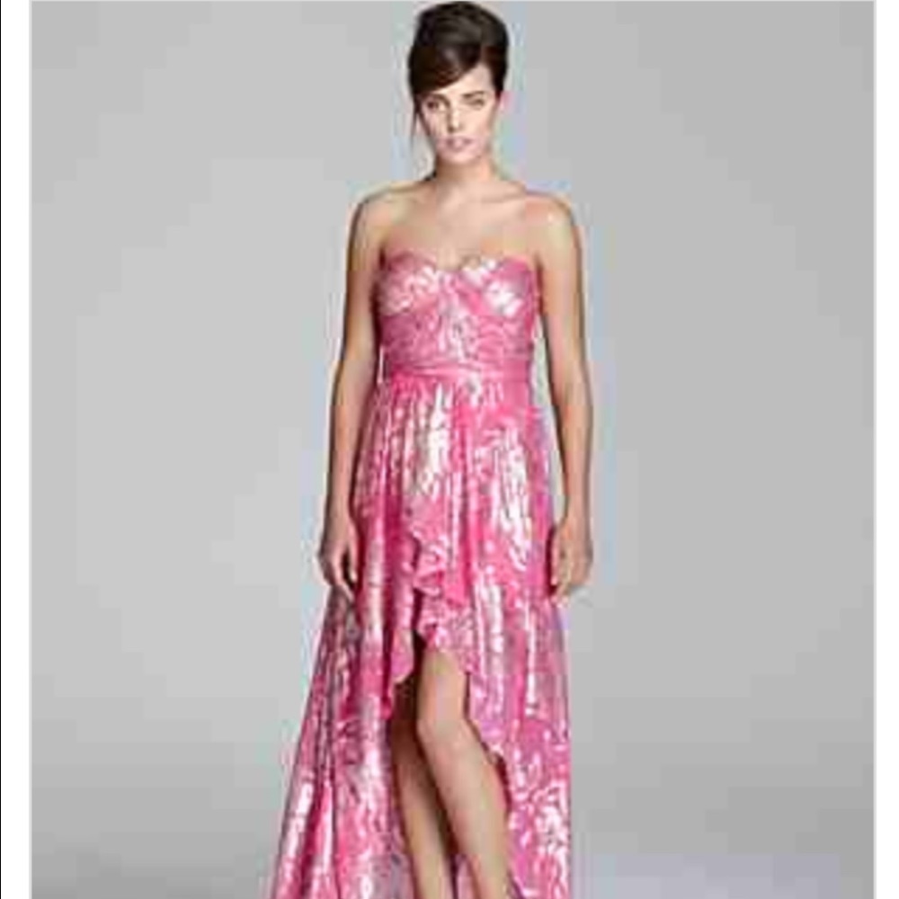 Dark Pink Golden Goddess Prom Dress