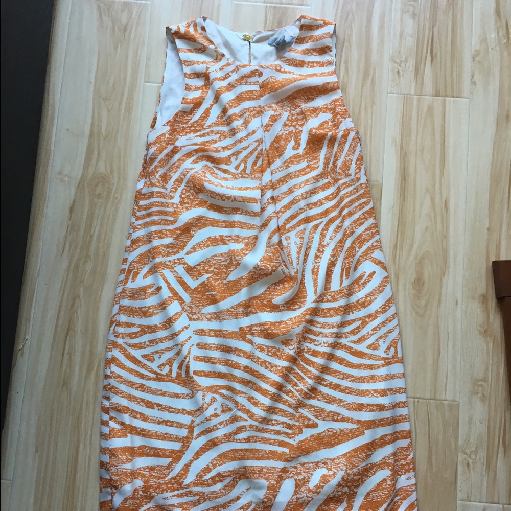 Edgy Orange and White Zebra Striped Dress