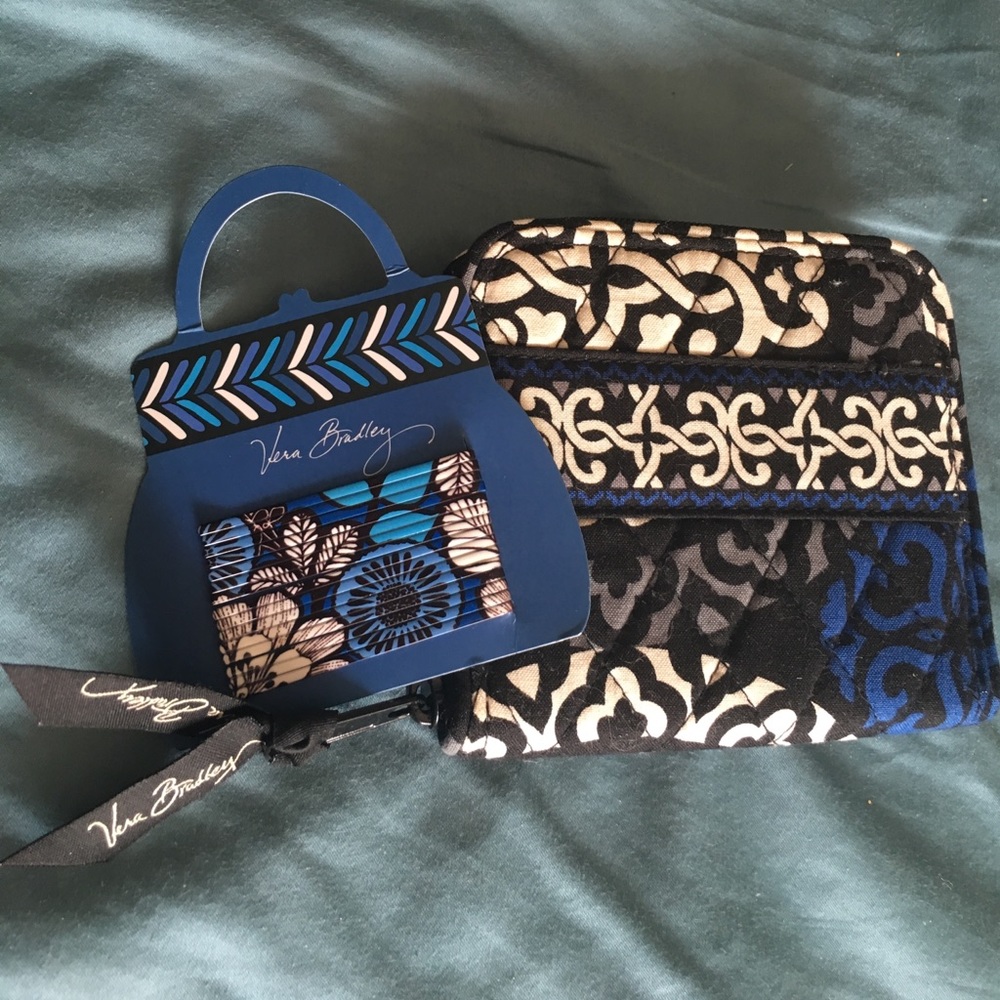 Vera Bradley cobalt wallet with matching hair pins