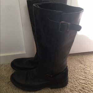 Steve Madden Black Leather Moto Boots