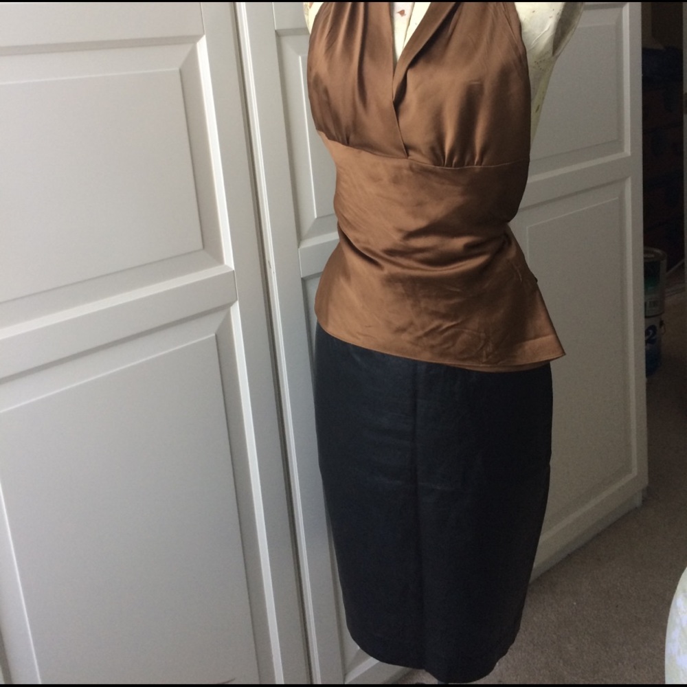 Uniqlo Faux Leather Black Skirt