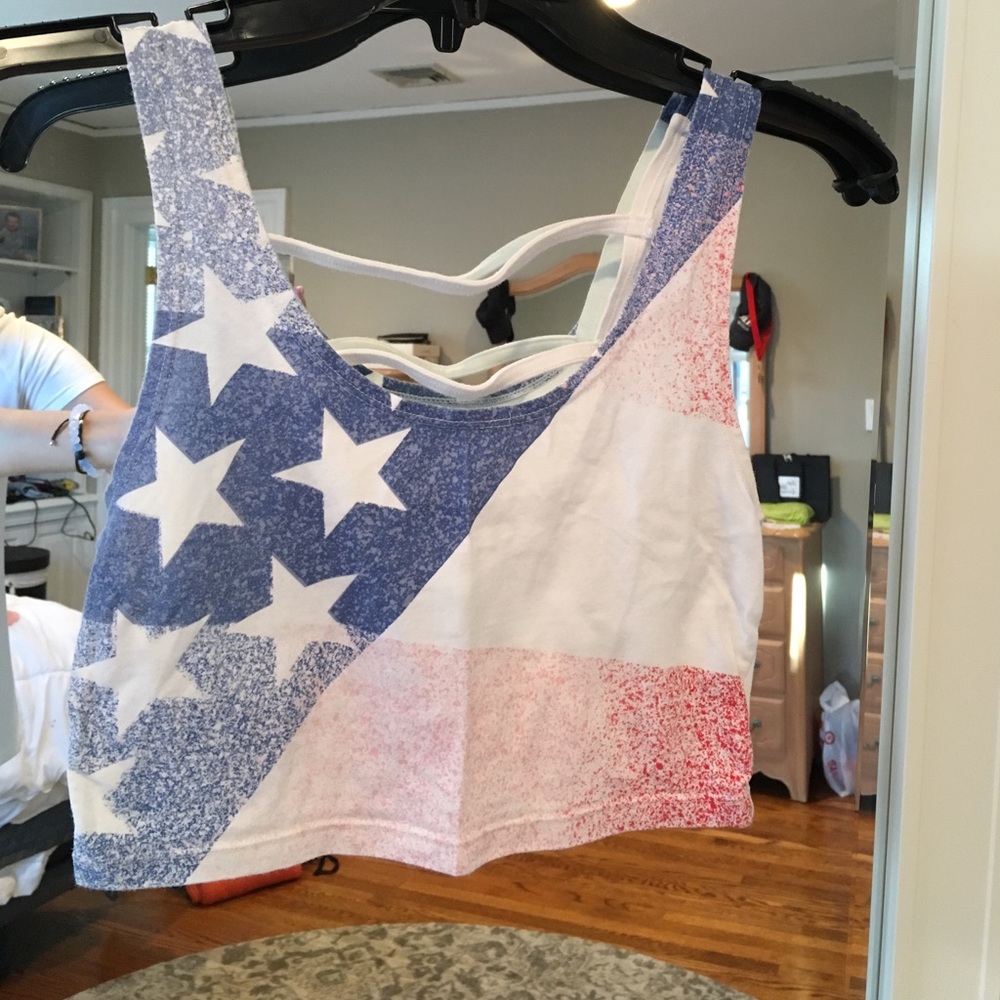 American Flag crop top with cut out back