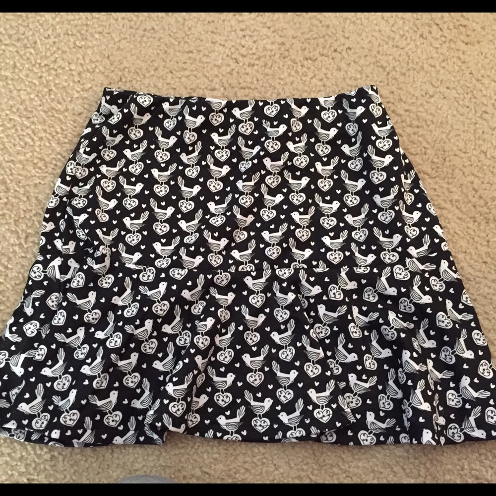 Black and white bird skirt