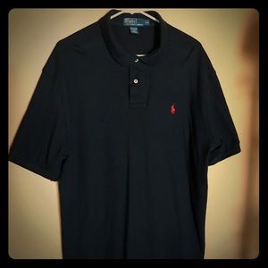 Black polo shirt