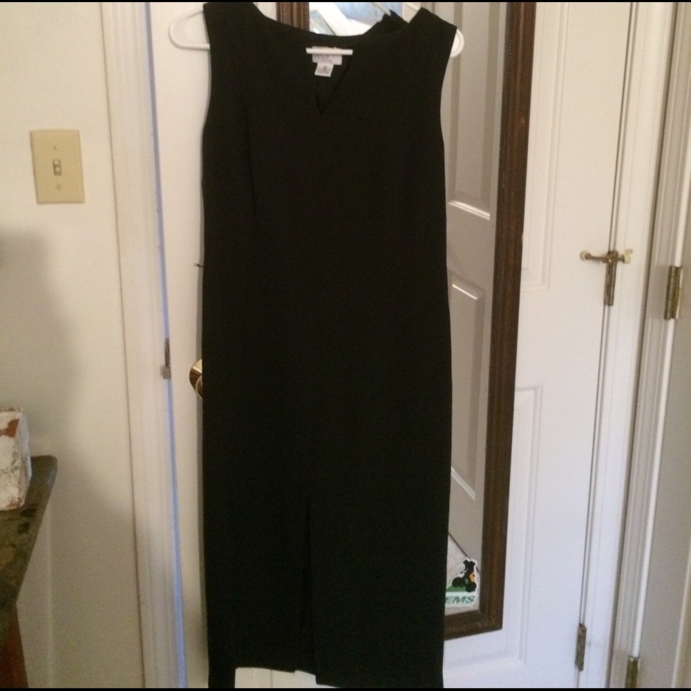 Ann Taylor Loft classic black midi dress