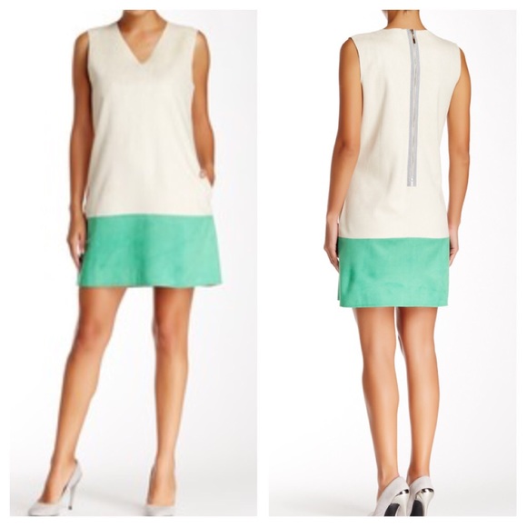 Gracia Dresses & Skirts - Gracia faux suede colorblock dress
