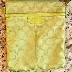 Coach lime green crossbody satchel