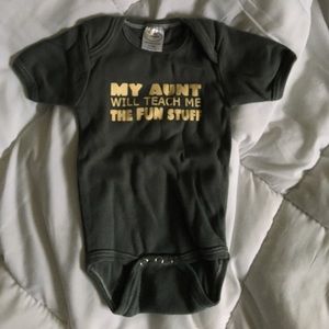 "My Aunt Will Teach Me the Fun Stuff" onesie