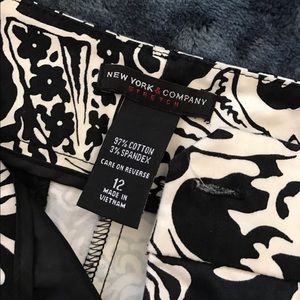 New York and Company Black and White Print Chinos