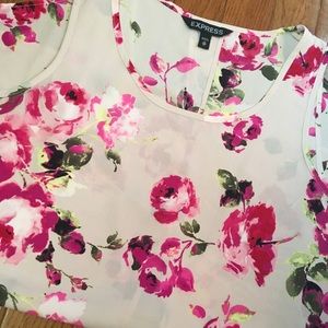 Express Floral Open Back Top