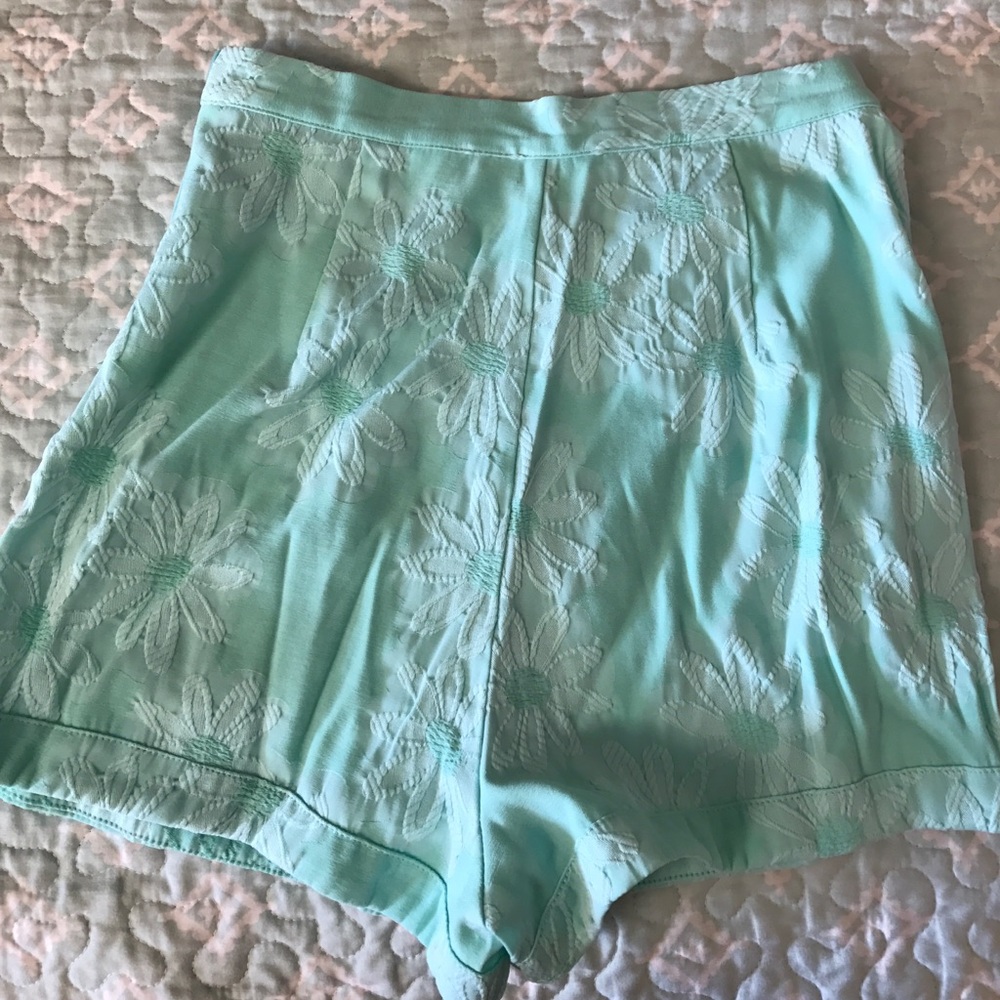 Teal High Waisted Shorts