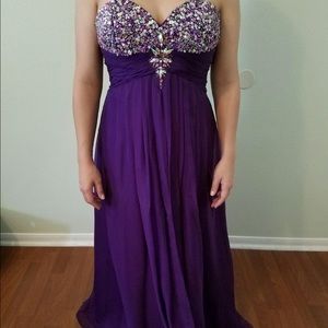 Purple Formal Gown lots of SPARKLE!