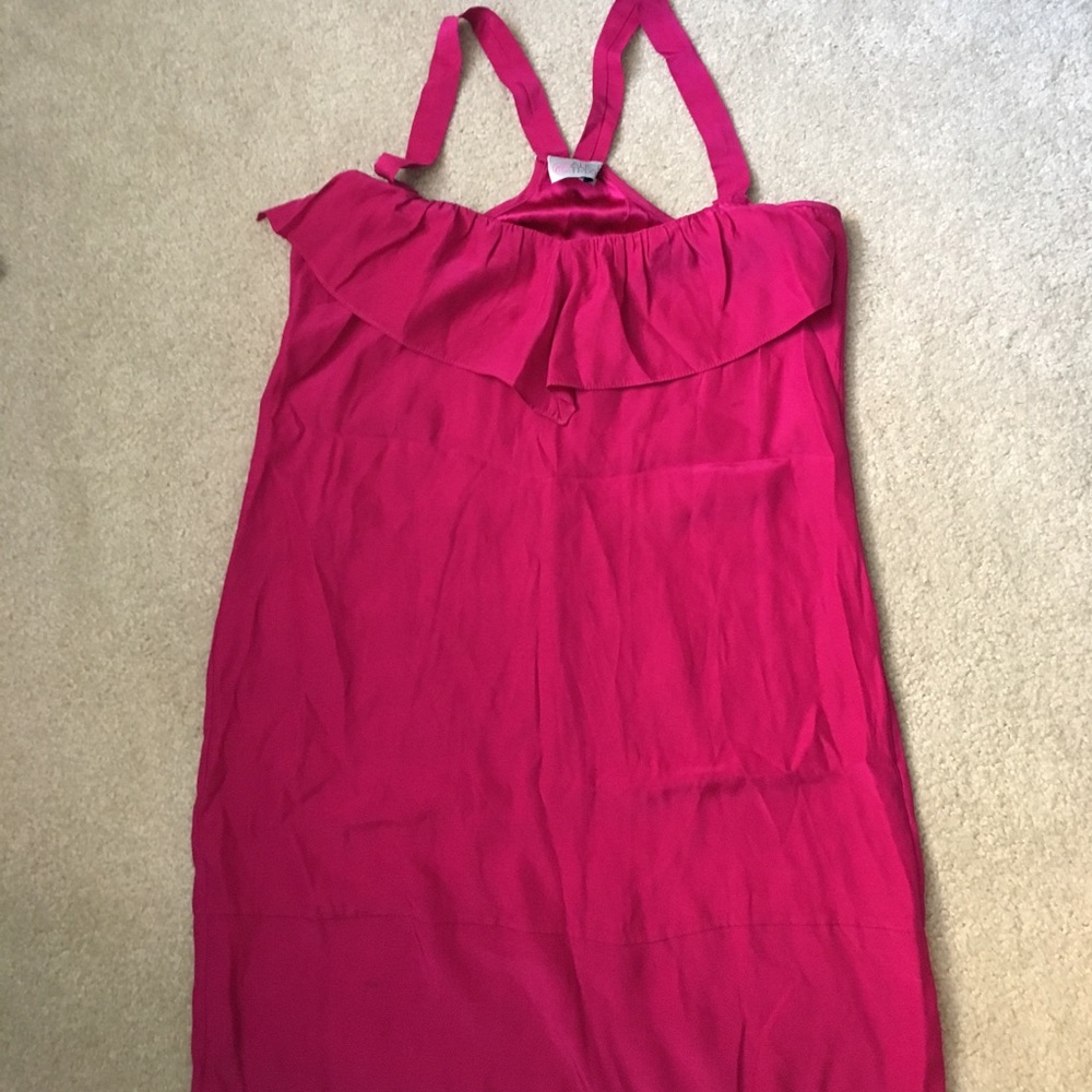 Silk magenta tank top dress