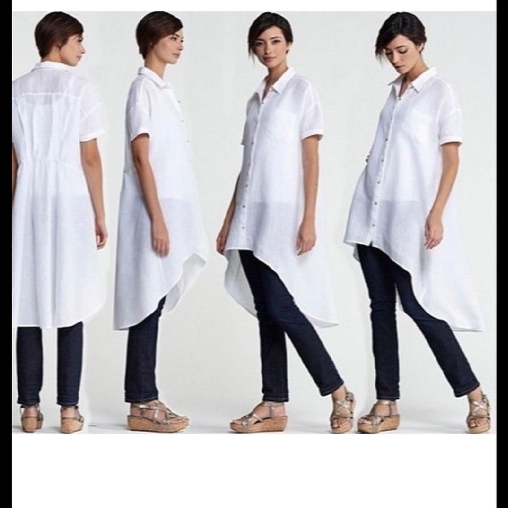 🎈SALE🎈Eileen Fisher Linen High-low Shirtdress