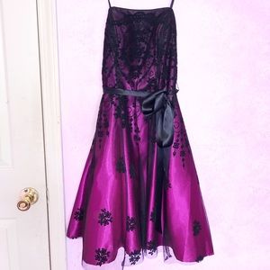 New• Purple&black strapless mini prom dress!!