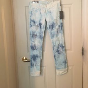 7 for All Man Kind Tie Dye Distressed Denim