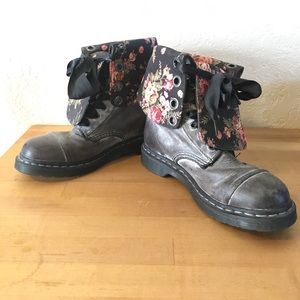 Dr. Martens tall boot, dark brown leather