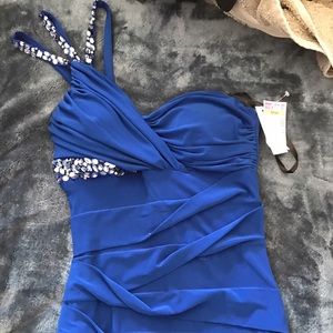 Blue Formal Rouched Dress