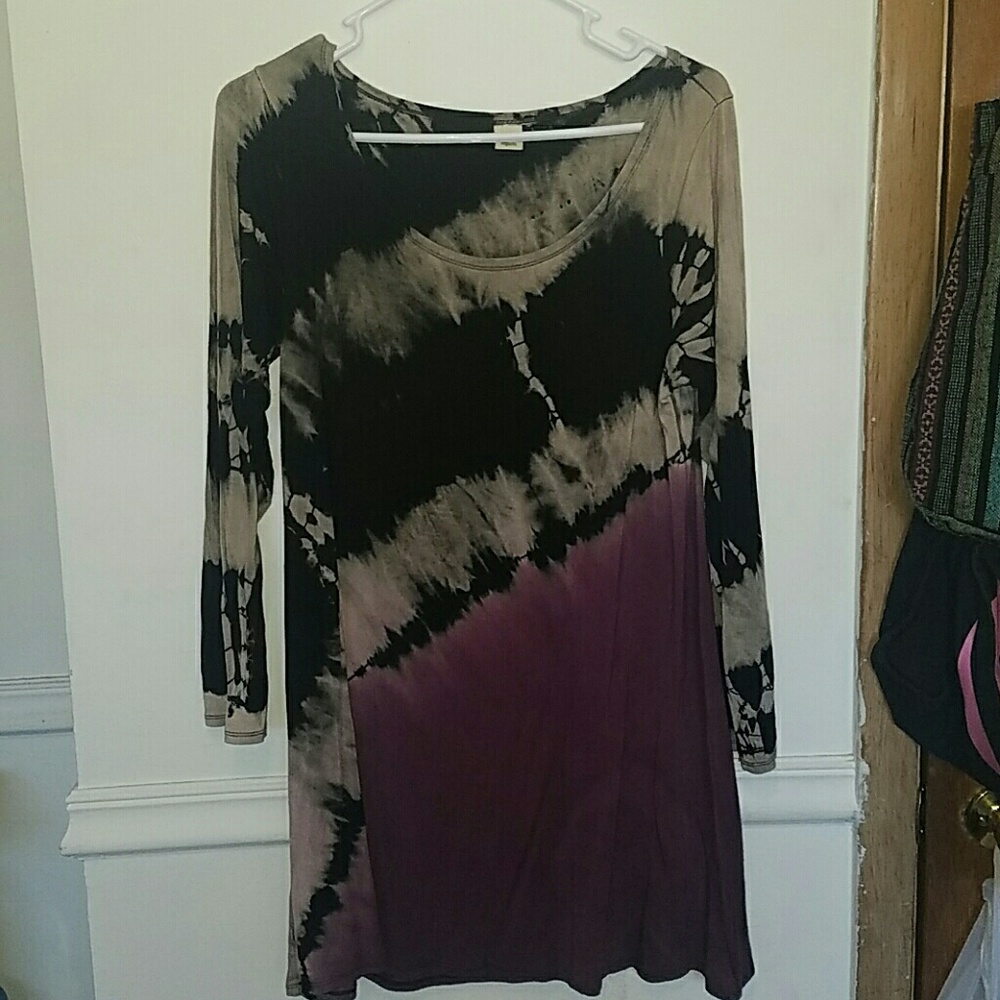 Purple gray tye dye tunic