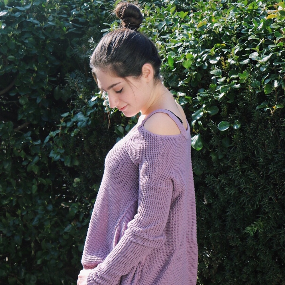 free people new, cold shoulder thermal sweater.