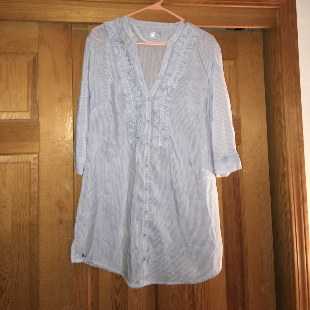 Converse One Star striped tunic blouse