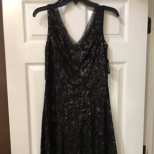 Marina black sequin party dress