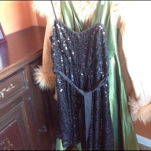 Black sequin dress with zipper in back