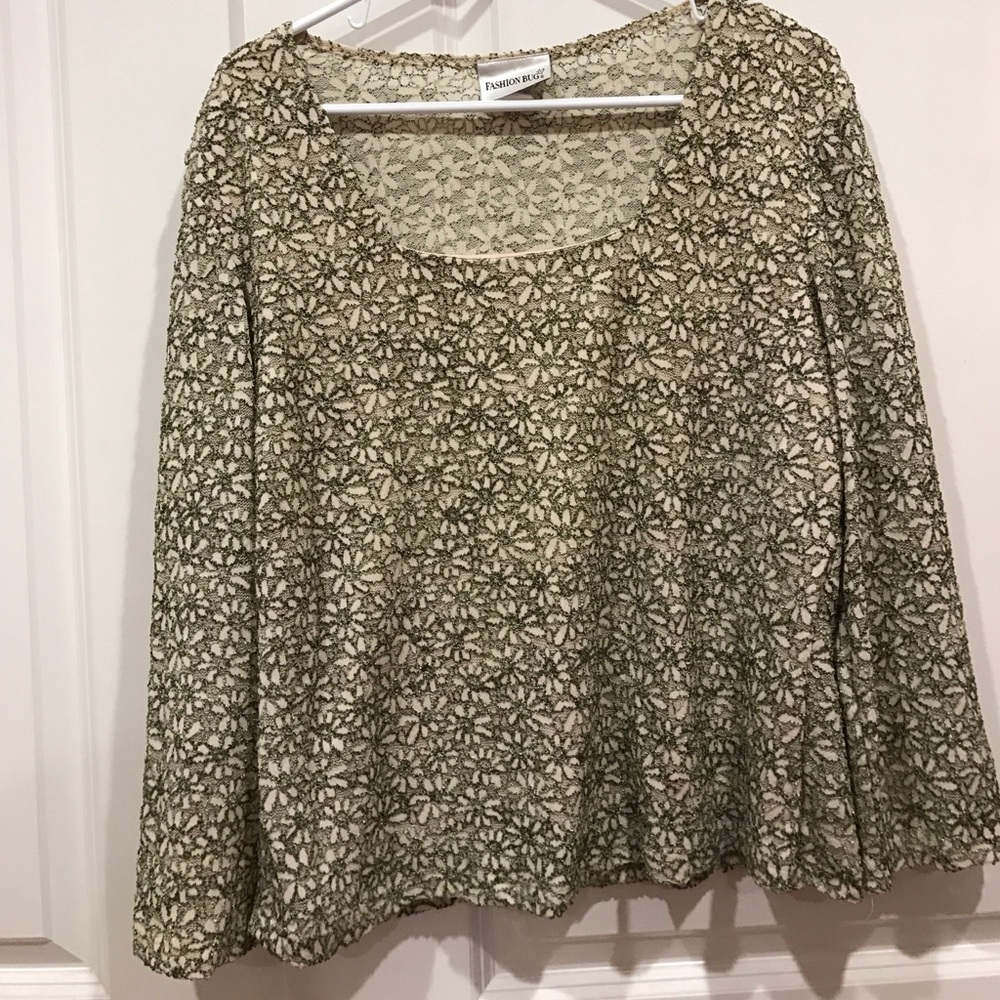 Vintage Green Lace Blouse