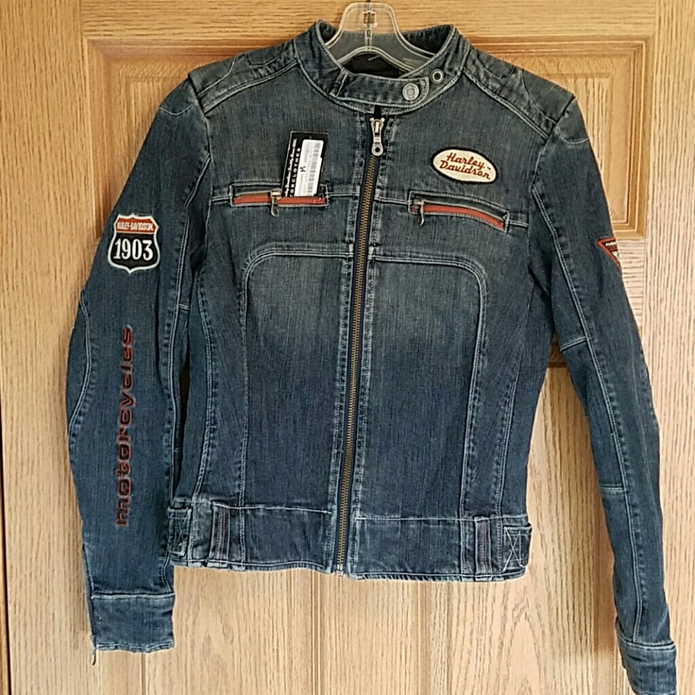 Women's medium denim Harley Davidson riding jacket