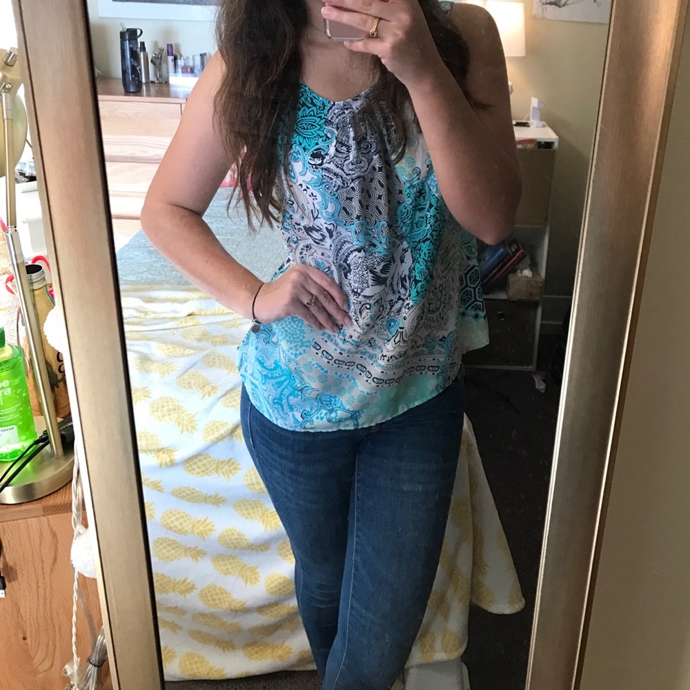Blue Printed Top