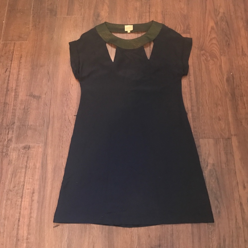Postella backless cutout LBD silk dress open back