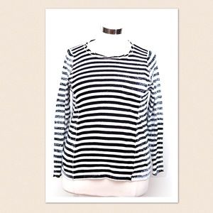 6th and Lane Striped Black & White Sweater