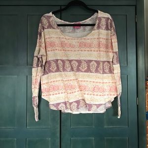 Free People patterned long sleeve top