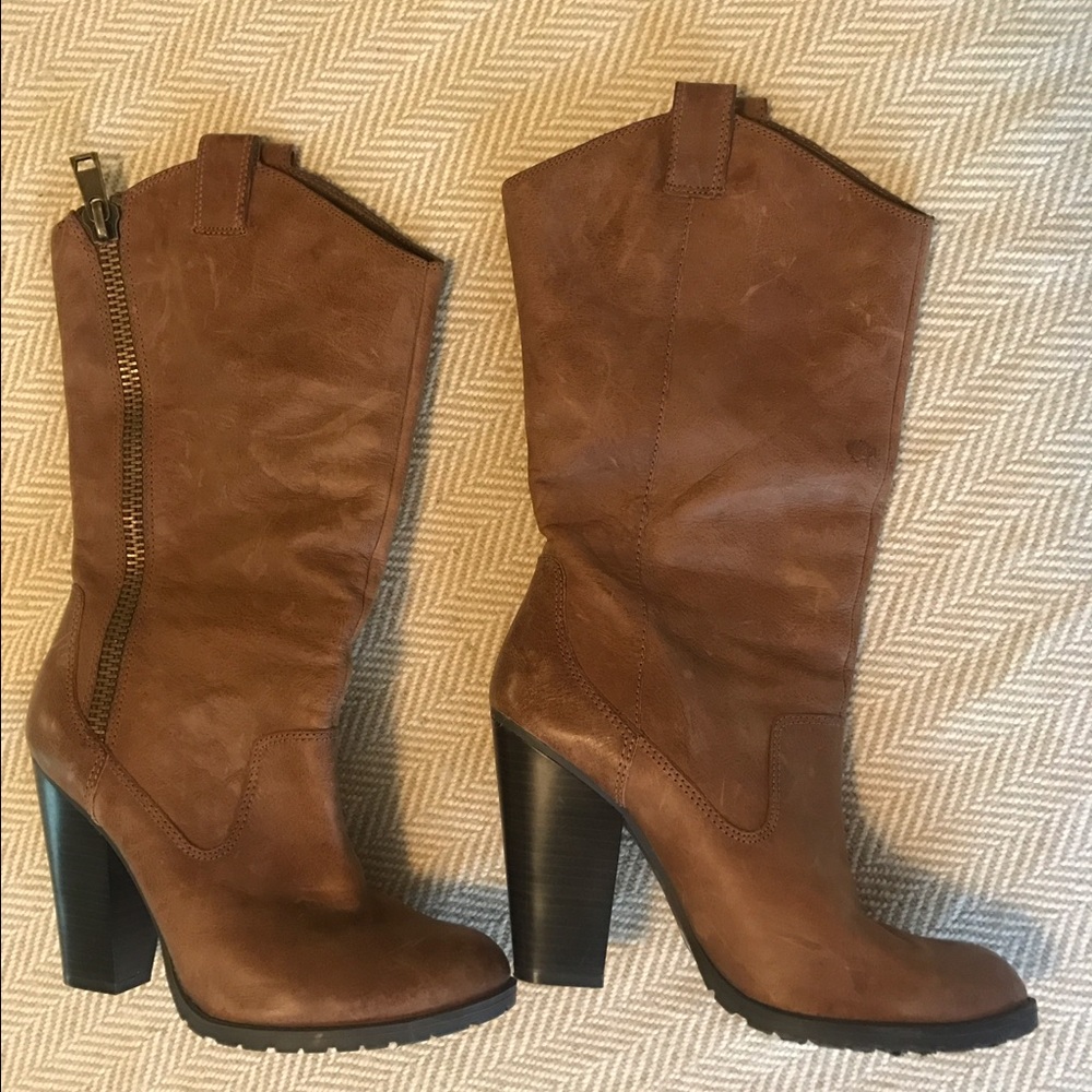Jessica Simpson Leather Boots w/ heel