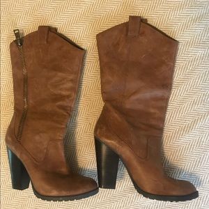 Jessica Simpson Leather Boots w/ heel