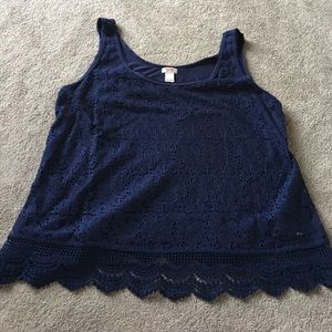 Navy Lacy Top