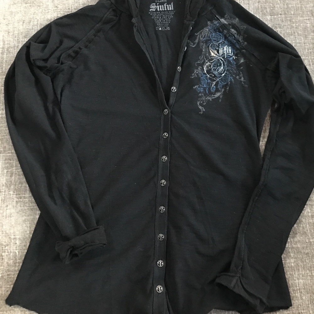 Hooded Sinful Long Sleeved Tee