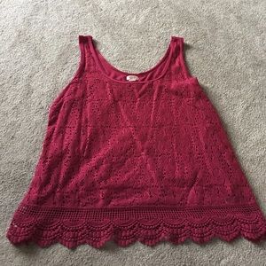 Raspberry Lacy Top
