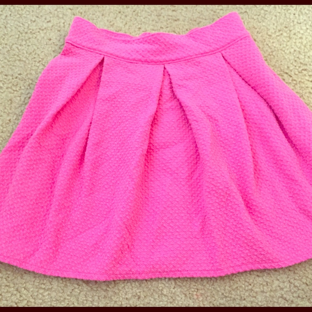 Hot pink above the knee skirt