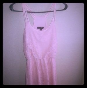 Peachy Pink Long Stappy City Triangles dress M