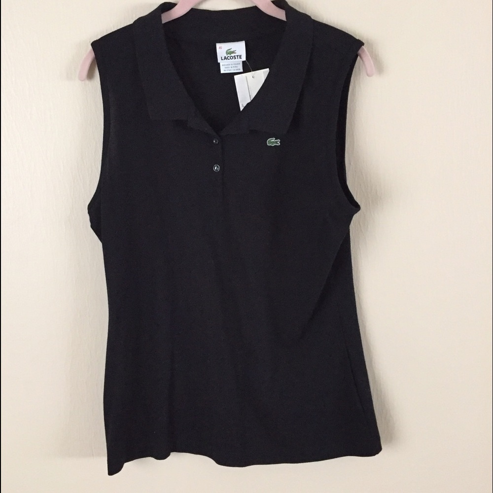 Lacoste women's black sleeveless top. NWT